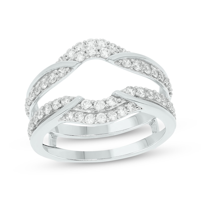 Main Image 1 of Now + Forever Round-Cut Diamond Double-Row Enhancer Ring 3/4 ct tw 14K White Gold