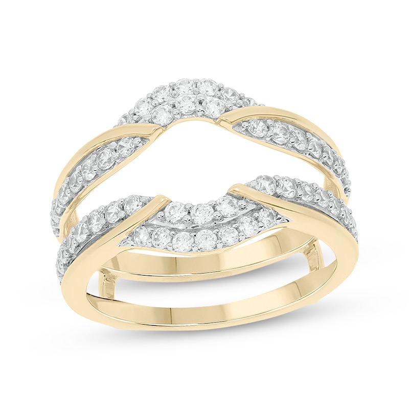 Main Image 1 of Now + Forever Round-Cut Diamond Double-Row Enhancer Ring 3/4 ct tw 14K Yellow Gold