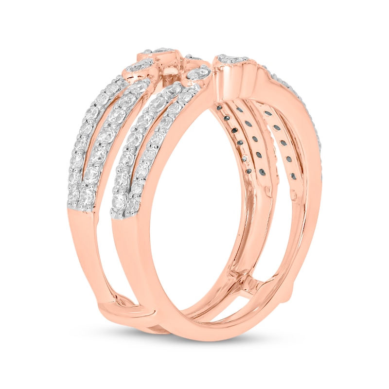 Main Image 2 of Now + Forever Vintage-Style Round-Cut Diamond Double-Row Enhancer Ring 3/4 ct tw 14K Rose Gold