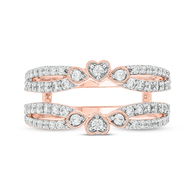 Main Image 4 of Now + Forever Vintage-Style Round-Cut Diamond Double-Row Enhancer Ring 3/4 ct tw 14K Rose Gold