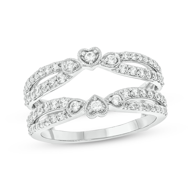 Main Image 1 of Now + Forever Vintage-Style Round-Cut Diamond Double-Row Enhancer Ring 3/4 ct tw 14K White Gold