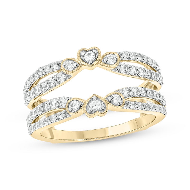 Main Image 1 of Now + Forever Vintage-Style Round-Cut Diamond Double-Row Enhancer Ring 3/4 ct tw 14K Yellow Gold