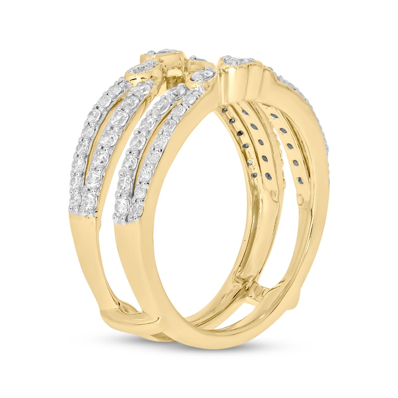 Main Image 2 of Now + Forever Vintage-Style Round-Cut Diamond Double-Row Enhancer Ring 3/4 ct tw 14K Yellow Gold