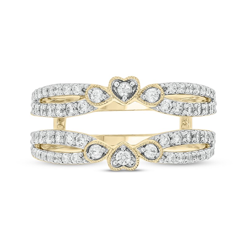 Main Image 4 of Now + Forever Vintage-Style Round-Cut Diamond Double-Row Enhancer Ring 3/4 ct tw 14K Yellow Gold
