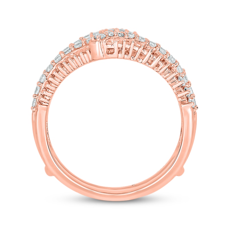 Main Image 3 of Now + Forever Baguette & Round-Cut Diamond Enhancer Ring 1 ct tw 14K Rose Gold
