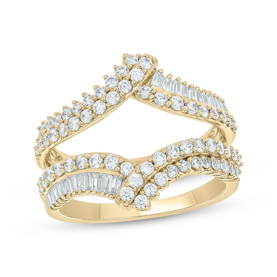 Now + Forever Baguette & Round-Cut Diamond Enhancer Ring 1 ct tw 14K Yellow Gold