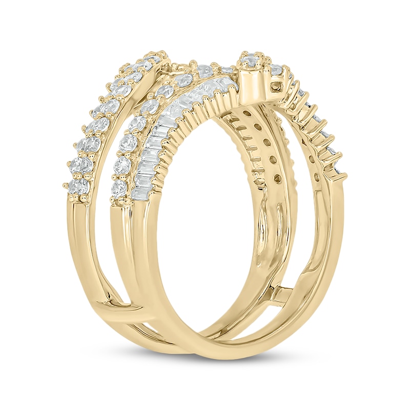 Main Image 2 of Now + Forever Baguette & Round-Cut Diamond Enhancer Ring 1 ct tw 14K Yellow Gold