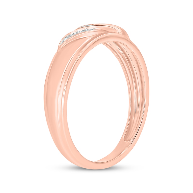 Main Image 2 of Now + Forever Men’s Round-Cut Diamond Wedding Band 1/10 ct tw 10K Rose Gold
