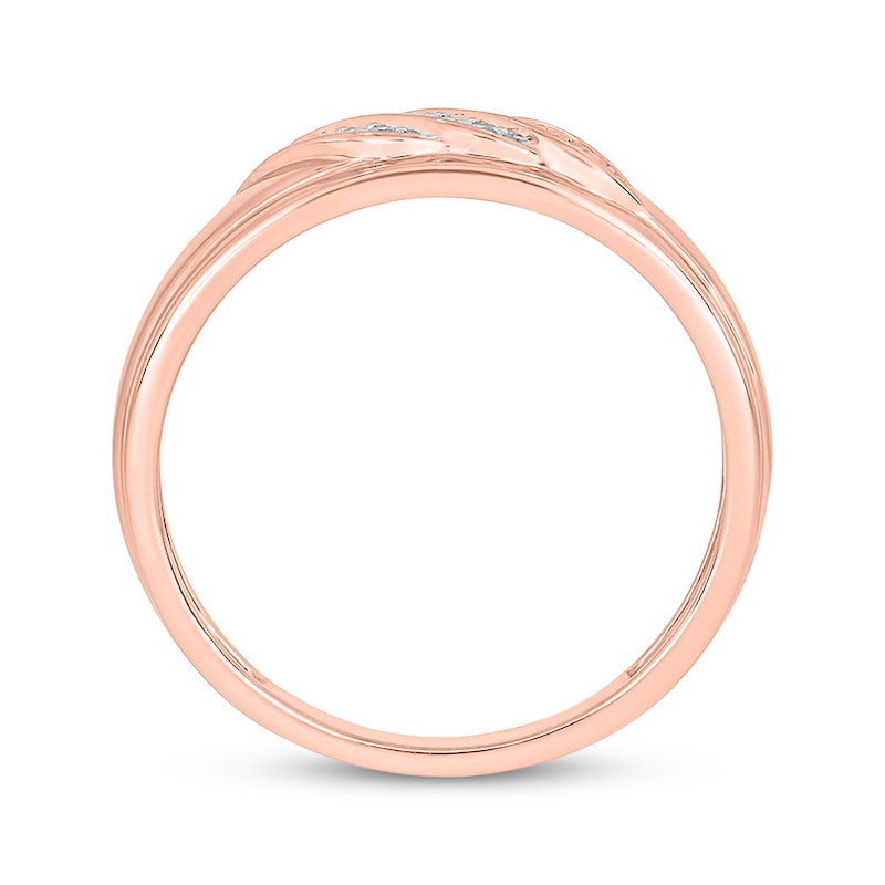 Main Image 3 of Now + Forever Men’s Round-Cut Diamond Wedding Band 1/10 ct tw 10K Rose Gold