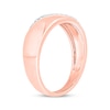 Thumbnail Image 2 of Now + Forever Men’s Round-Cut Diamond Diagonal Two-Row Wedding Band 1/6 ct tw 10K Rose Gold