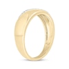 Thumbnail Image 2 of Now + Forever Men’s Round-Cut Diamond Diagonal Two-Row Wedding Band 1/6 ct tw 10K Yellow Gold