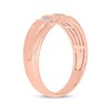 Thumbnail Image 2 of Now + Forever Men’s Round-Cut Diamond Three-Row Wedding Band 1/6 ct tw 10K Rose Gold