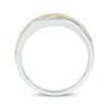 Thumbnail Image 3 of Now + Forever Men’s Round-Cut Diamond Diagonal-Set Wedding Band 1/6 ct tw 10K Two-Tone Gold
