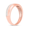 Thumbnail Image 2 of Now + Forever Men’s Round-Cut Diamond Arched Row Wedding Band 1/4 ct tw 10K Rose Gold