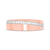 Thumbnail Image 4 of Now + Forever Men’s Round-Cut Diamond Arched Row Wedding Band 1/4 ct tw 10K Rose Gold