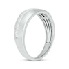 Thumbnail Image 2 of Now + Forever Men’s Round-Cut Diamond Arched Row Wedding Band 1/4 ct tw 10K White Gold
