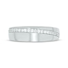 Thumbnail Image 4 of Now + Forever Men’s Round-Cut Diamond Arched Row Wedding Band 1/4 ct tw 10K White Gold