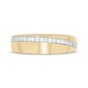 Thumbnail Image 4 of Now + Forever Men’s Round-Cut Diamond Arched Row Wedding Band 1/4 ct tw 10K Yellow Gold