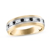 Thumbnail Image 1 of Now + Forever Men's Square-Cut Black & Baguette-Cut White Diamond Wedding Band 1/2 ct tw 10K Two-Tone Gold