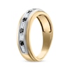Thumbnail Image 2 of Now + Forever Men's Square-Cut Black & Baguette-Cut White Diamond Wedding Band 1/2 ct tw 10K Two-Tone Gold