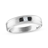 Thumbnail Image 0 of Men's Square-Cut Black & White Diamond Three-Stone Wedding Band 3/8 ct tw 10K White Gold