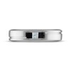 Thumbnail Image 3 of Now + Forever Men's Square-Cut Black & White Diamond Three-Stone Wedding Band 3/8 ct tw 10K White Gold