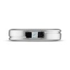 Thumbnail Image 2 of Men's Square-Cut Black & White Diamond Three-Stone Wedding Band 3/8 ct tw 10K White Gold