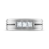 Thumbnail Image 2 of Men's Square-Cut Diamond Three-Stone Striped Wedding Band 3/4 ct tw 10K White Gold