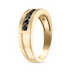 Thumbnail Image 2 of Now + Forever Men's Black Diamond Satin-Finish Wedding Band 1/2 ct tw 10K Yellow Gold