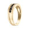 Thumbnail Image 1 of Men's Black Diamond Satin-Finish Wedding Band 1/2 ct tw 10K Yellow Gold