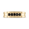 Thumbnail Image 3 of Now + Forever Men's Black Diamond Satin-Finish Wedding Band 1/2 ct tw 10K Yellow Gold