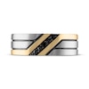 Thumbnail Image 3 of Now + Forever Men's Black Diamond Diagonal Wedding Band 1/8 ct tw 10K Two-Tone Gold