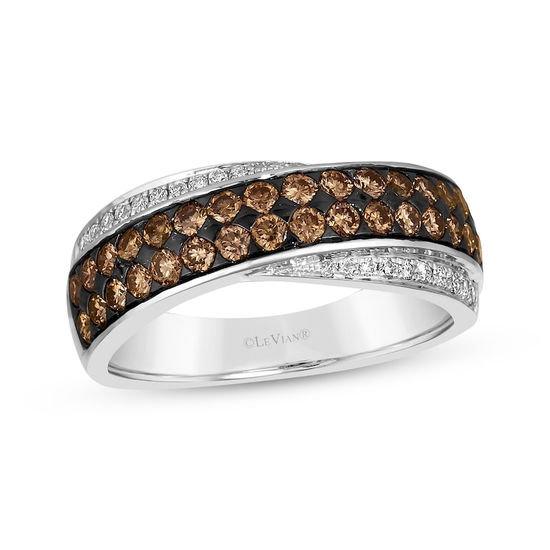 Main Image 1 of Le Vian Chocolate Diamond Crossover Ring 7/8 ct tw 14K Vanilla Gold