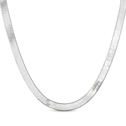 Diamond-Cut Herringbone Chain Necklace 9mm Solid Sterling Silver 20"