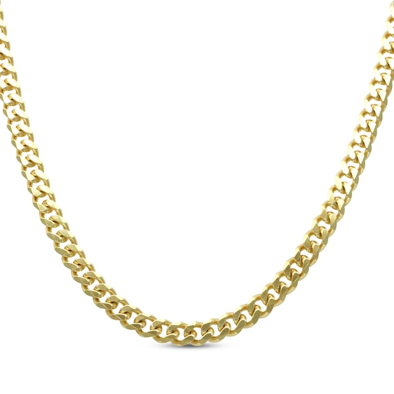 4.2mm Cuban Curb Chain Necklace Solid 14K Yellow Gold 20"