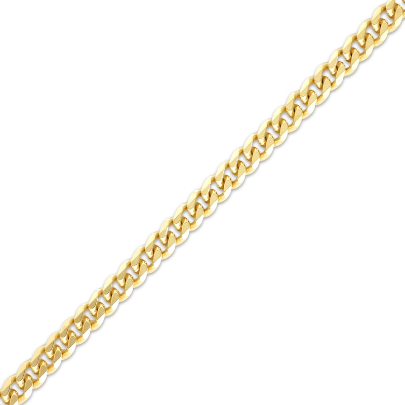 Diamond-Cut Solid Curb Chain Necklace 4.2mm 14K Yellow Gold 20”