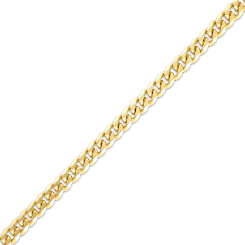 Main Image 2 of Diamond-Cut Curb Chain Necklace 4.2mm Solid 14K Yellow Gold 20”