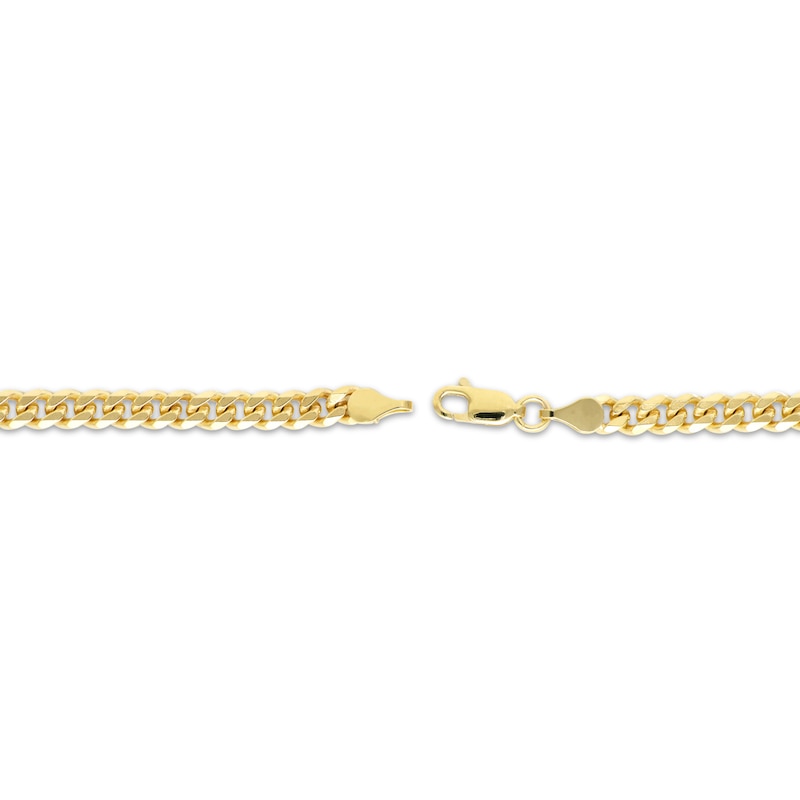 Diamond-Cut Solid Curb Chain Necklace 4.2mm 14K Yellow Gold 20”