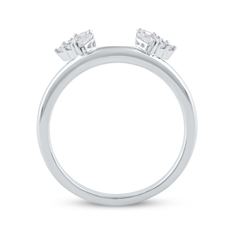Main Image 3 of Now + Forever Baguette, Princess & Round-Cut Diamond Enhancer Ring 1/4 ct tw 14K White Gold
