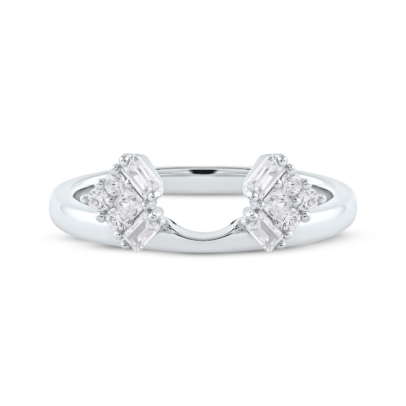 Main Image 4 of Now + Forever Baguette, Princess & Round-Cut Diamond Enhancer Ring 1/4 ct tw 14K White Gold