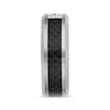 Thumbnail Image 2 of Men's Diamond Three-Stone Wedding Band Tungsten Carbide & Carbon Fiber 8mm