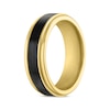 Thumbnail Image 2 of Men's Wedding Band Black & Gold Ion-Plated Tungsten Carbide 7mm