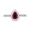 Thumbnail Image 3 of Neil Lane Pear-Shaped Natural Ruby & Diamond Engagement Ring 1/2 ct tw 14K White Gold