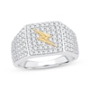 Thumbnail Image 1 of Men's Diamond Lightning Bolt Ring 1-1/2 ct tw 10K Two-Tone Gold