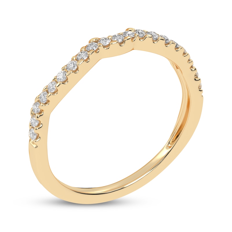 Main Image 2 of Now + Forever Lab-Grown Diamonds Contour Wedding Band 1/6 ct tw 14K Yellow Gold