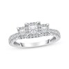 Thumbnail Image 1 of Now + Forever Princess-Cut Diamond Three-Stone Engagement Ring 1 ct tw 10K White Gold