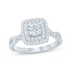 Thumbnail Image 0 of Round-Cut Diamond Double Cushion Frame Engagement Ring 1/2 ct tw 10K White Gold