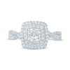 Thumbnail Image 2 of Round-Cut Diamond Double Cushion Frame Engagement Ring 1/2 ct tw 10K White Gold