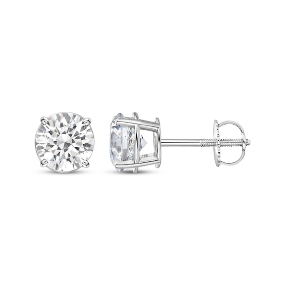 KAY Lab-Grown Diamonds Round-cut Solitaire Stud Earrings 2-1/2 ct tw 14K White Gold (I/SI2)