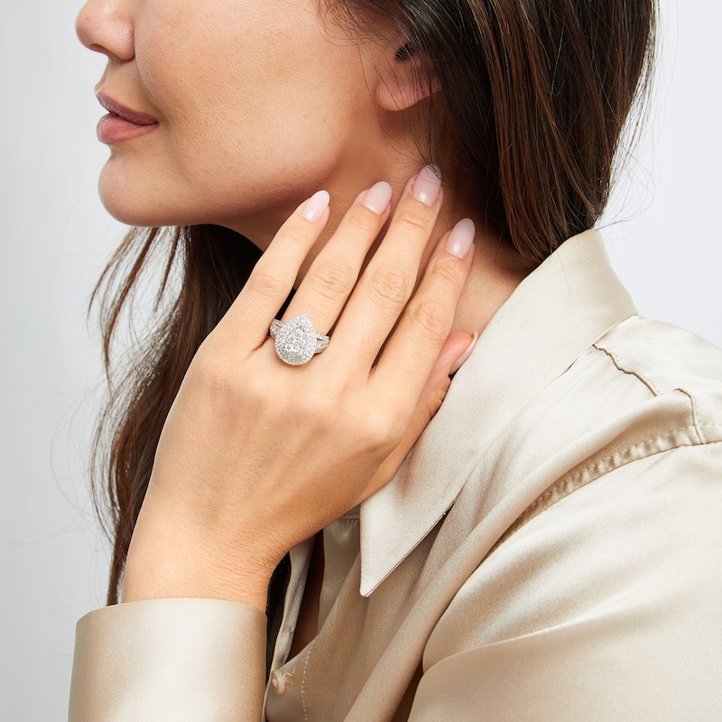 Main Image 2 of Now + Forever Multi-Diamond Center Pear-Shaped Engagement Ring 2 ct tw 10K White Gold